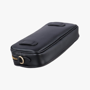 Pre-owned Miu Miu logo Black leather bum bag/waist bag | stylenewstar