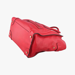 Vintage Celine Luggage Mini Shopper Red Leather handbag | stylenewstar