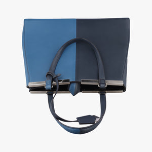 Pre-owned Fendi Troisjours Navy × Blue Leather 8BH272 handbag | stylenewstar
