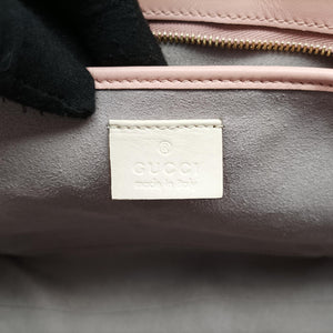 Pre-owned Gucci Nimfair Bamboo Pink x white Leather 453756 shoulderbag | stylenewstar