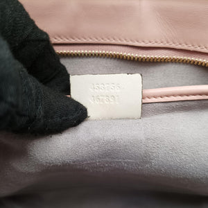 Pre-owned Gucci Nimfair Bamboo Pink x white Leather 453756 shoulderbag | stylenewstar