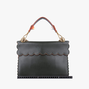 Vintage Fendi KAN I Green Leather 8BT283 shoulderbag | stylenewstar