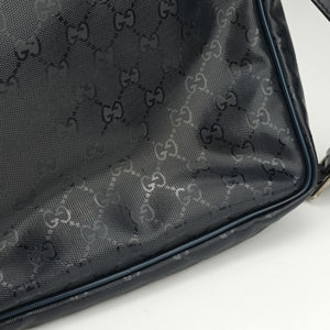 Pre-owned Gucci GG Imprime Messenger Navy PVC coated canvas 201448 shoulderbag | stylenewstar