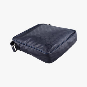 Pre-owned Gucci GG Imprime Messenger Navy PVC coated canvas 201448 shoulderbag | stylenewstar