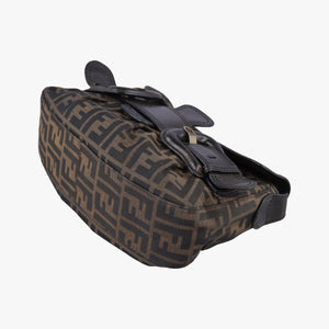 Pre-owned Fendi B bag zucca Brown×Black Canvas×Leather 8BR551 shoulderbag | stylenewstar