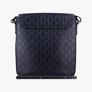 Pre-owned Gucci GG Plus GG Supreme Navy Leather 406368 shoulderbag | stylenewstar