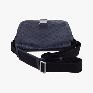 Pre-owned Gucci GG Plus GG Supreme Navy Leather 406368 shoulderbag | stylenewstar