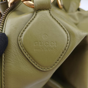 Pre-owned Gucci Horsebit hobo Green Leather 309578 handbag | stylenewstar