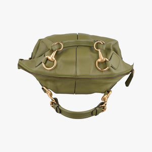 Pre-owned Gucci Horsebit hobo Green Leather 309578 handbag | stylenewstar