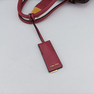 Secondhand Miu Miu MADRAS Fuchsia Pink Leather 5BA104 shoulderbag | stylenewstar