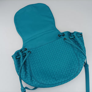 Vintage Bottega Veneta Intrecciato Blue lambskin shoulderbag | stylenewstar
