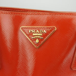 Pre-owned Prada Galleria Orange SAFFIANO Leather BN2316 shoulderbag | stylenewstar