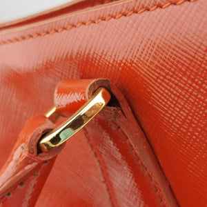 Pre-owned Prada Galleria Orange SAFFIANO Leather BN2316 shoulderbag | stylenewstar