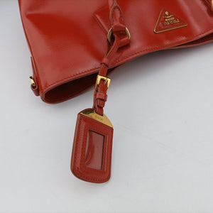 Pre-owned Prada Galleria Orange SAFFIANO Leather BN2316 shoulderbag | stylenewstar