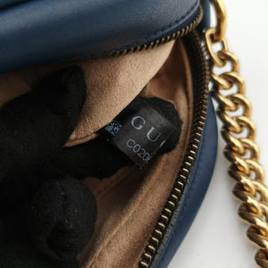 Pre-owned Gucci GG Marmont navy×Multicolour Leather 447632 shoulderbag | stylenewstar