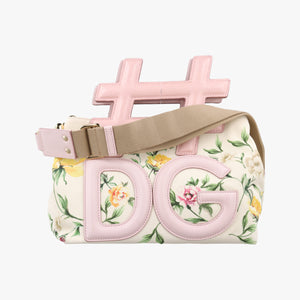 Vintage Dolce & Gabbana Floral Print Instabag White x Multicolor Canvas x Leather shoulderbag | stylenewstar
