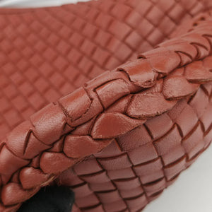 Pre-owned Bottega Veneta Intrecciato Red lambskin handbag | stylenewstar