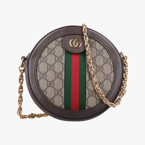 Pre-owned Gucci Ophidia Brown×beige×multi PVC coated canvas×Leather 550618 shoulderbag | stylenewstar
