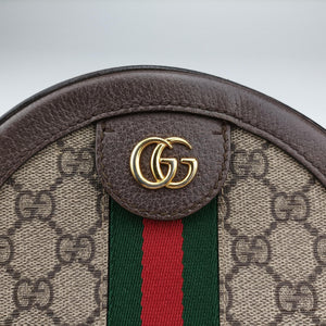 Pre-owned Gucci Ophidia Brown×beige×multi PVC coated canvas×Leather 550618 shoulderbag | stylenewstar