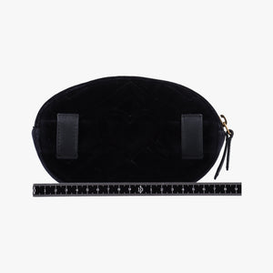 Pre-owned Gucci GG Marmont Black velour 476434 bum bag/waist bag | stylenewstar