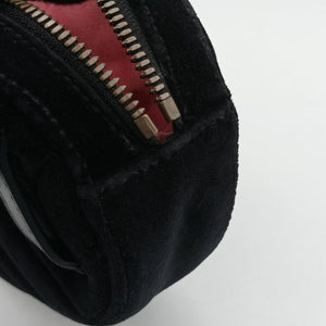 Pre-owned Gucci GG Marmont Black velour 476434 bum bag/waist bag | stylenewstar