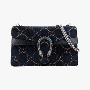 Pre-owned Gucci Dionysus Navy velour 499623 shoulderbag | stylenewstar