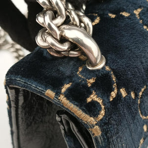 Pre-owned Gucci Dionysus Navy velour 499623 shoulderbag | stylenewstar