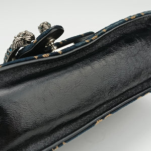 Pre-owned Gucci Dionysus Navy velour 499623 shoulderbag | stylenewstar
