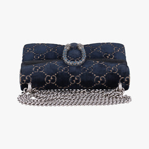 Pre-owned Gucci Dionysus Navy velour 499623 shoulderbag | stylenewstar