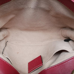 Pre-owned Gucci GG Marmont Red Leather 446744 shoulderbag | stylenewstar