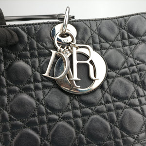 Pre-owned Christian Dior Lady Dior Black lambskin shoulderbag | stylenewstar