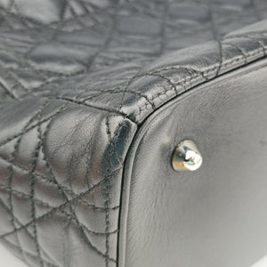 Pre-owned Christian Dior Lady Dior Black lambskin shoulderbag | stylenewstar
