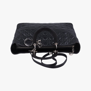 Pre-owned Christian Dior Lady Dior Black lambskin shoulderbag | stylenewstar