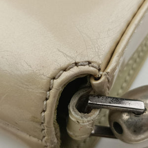 Pre-owned Christian Dior Maris Pearl White leather shoulderbag | stylenewstar