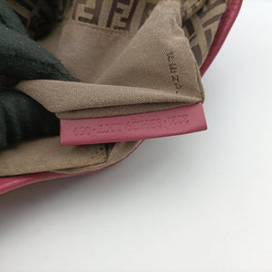 Pre-owned Fendi Zucchino Brown×Pink Canvas×Leather 8BH139 handbag | stylenewstar