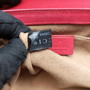 Pre-owned Gucci Padlock Beige×red×pink PVC coated canvas×Leather 409487 shoulderbag | stylenewstar