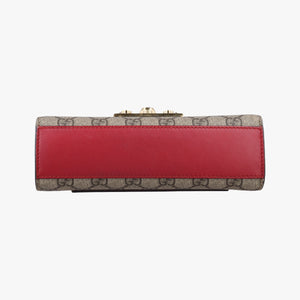 Pre-owned Gucci Padlock Beige×red×pink PVC coated canvas×Leather 409487 shoulderbag | stylenewstar