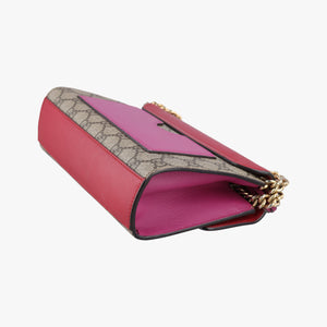 Pre-owned Gucci Padlock Beige×red×pink PVC coated canvas×Leather 409487 shoulderbag | stylenewstar