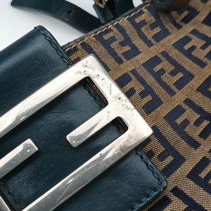 Vintage Fendi Zucchino Navy×Brown canvas×leather 8BR616 shoulderbag | stylenewstar
