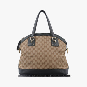 Pre-owned Gucci Guccissima Brown × Black Canvas×Leather 247279 shoulderbag | stylenewstar