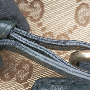 Pre-owned Gucci Guccissima Brown × Black Canvas×Leather 247279 shoulderbag | stylenewstar
