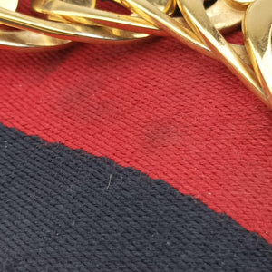Pre-owned Gucci Sylvie Ivory×Navy×Red Leather 524405 shoulderbag | stylenewstar
