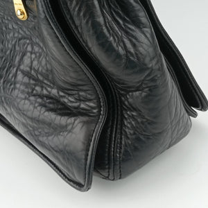 Pre-owned Miu Miu Madras Black Leather shoulderbag | stylenewstar