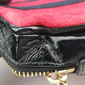 Secondhand Gucci OPHIDIA Black×red suede×Patent Leather 517350 shoulderbag | stylenewstar