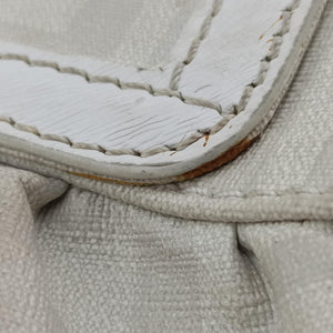 Pre-owned Fendi Tobacco Zucca Chef White PVC coated canvas 8BR445 handbag | stylenewstar