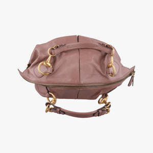 Secondhand Gucci Horsebit hobo Pink Leather 309578 handbag | stylenewstar
