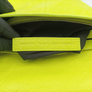 Pre-owned Balenciaga Le Cagole Neon Yellow lambskin shoulderbag | stylenewstar