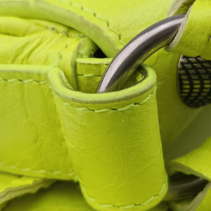 Pre-owned Balenciaga Le Cagole Neon Yellow lambskin shoulderbag | stylenewstar