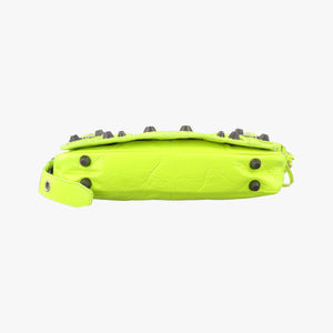 Pre-owned Balenciaga Le Cagole Neon Yellow lambskin shoulderbag | stylenewstar