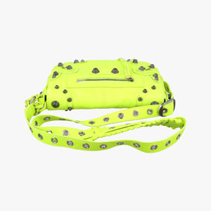 Pre-owned Balenciaga Le Cagole Neon Yellow lambskin shoulderbag | stylenewstar